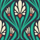 Art Nouveau Floral in Green - S