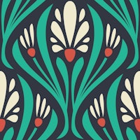 Art Nouveau Floral in Green - L ταπετσαρία