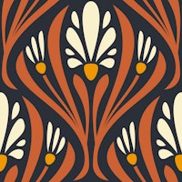 Art Nouveau Floral in Red - S ταπετσαρία