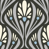 Art Nouveau Floral in Gray - S ταπετσαρία