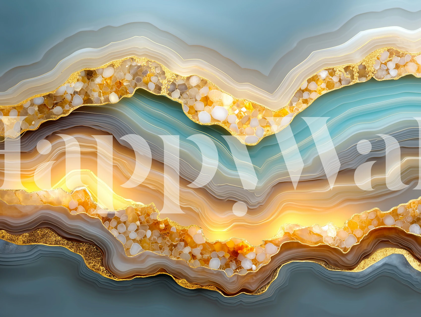 Luminous Gem Layers wallpaper in a room