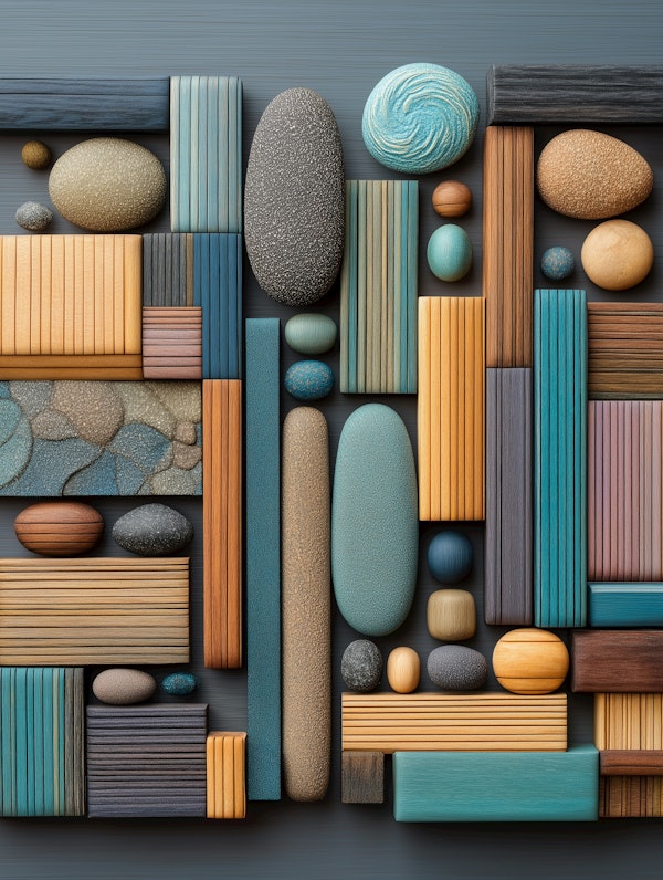 Rustic Stone and Wood Collage