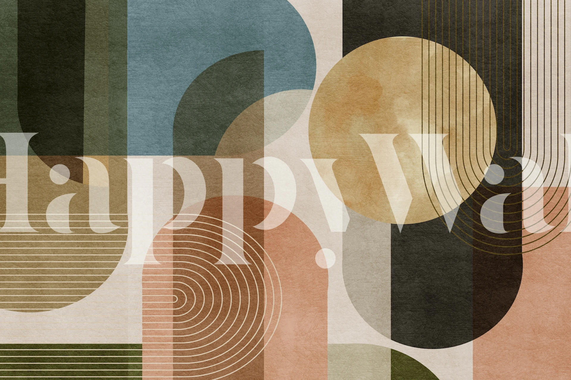 Vintage Geometric Fusion wallpaper in a room