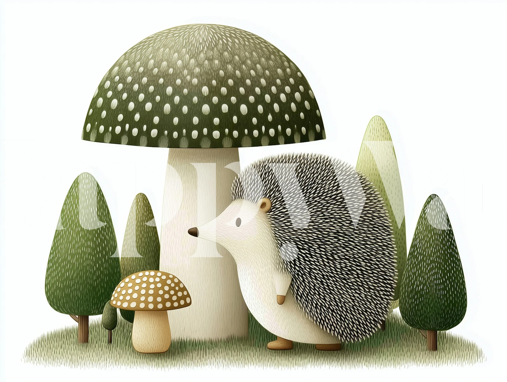 Hedgehog Forest Adventure wallpaper in a room