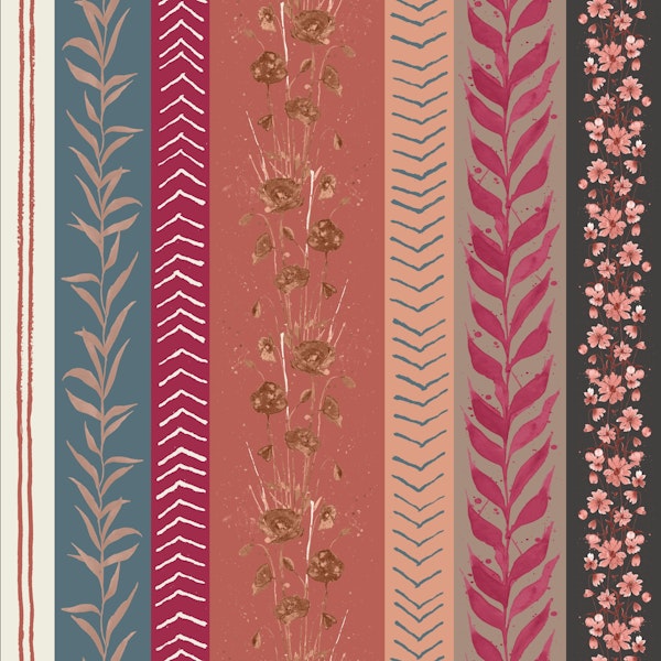 Autumn Stripes Blue and Peach