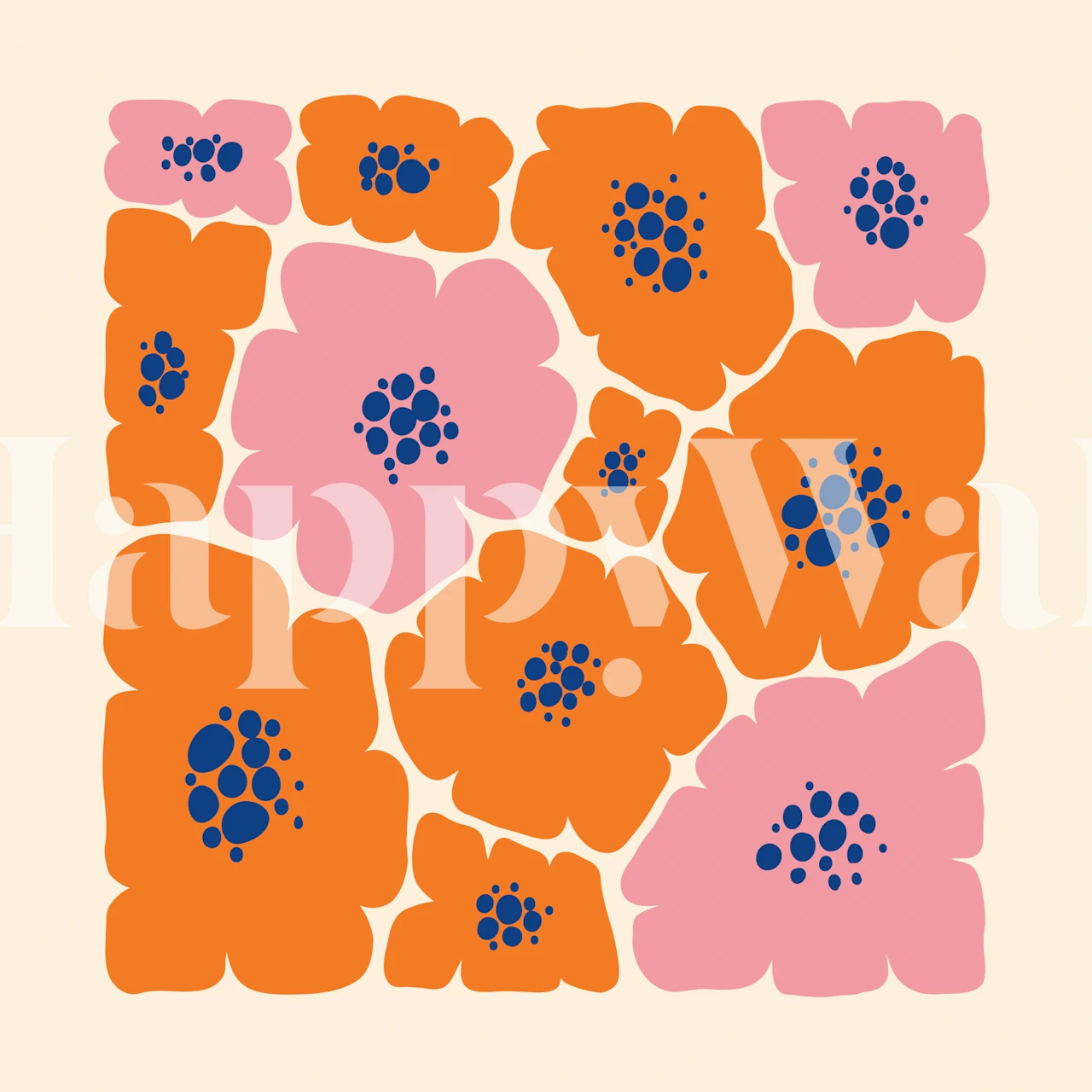 Bold Flower Harmony tapet i et rumindretning