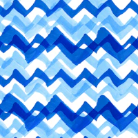 Cobalt Waves | Hand Painted Pattern behang