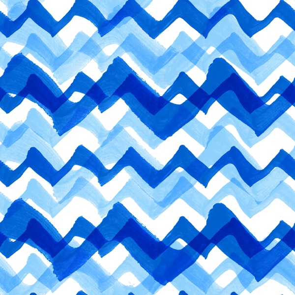 Cobalt Waves | Hand Painted Pattern
