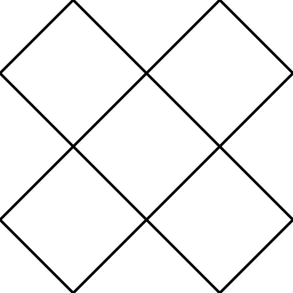 Faux Tile Grid Black White