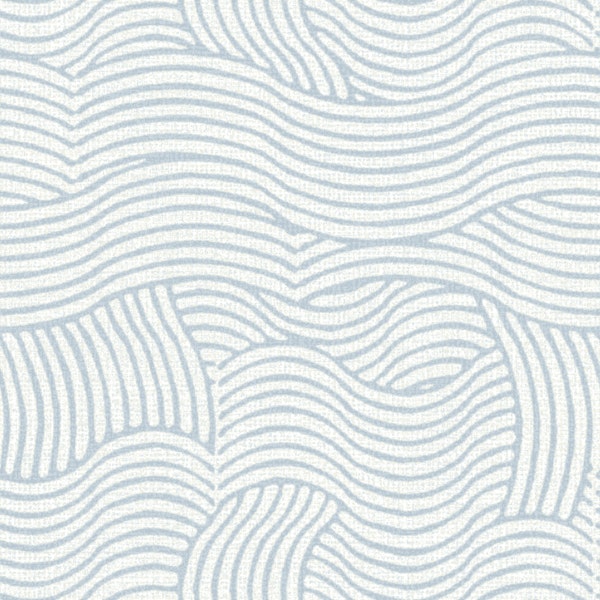 Modern Neutral Wavy Stripes soft blue white