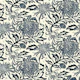 Chrysanthemum Block Print Bliss Indigo Cream