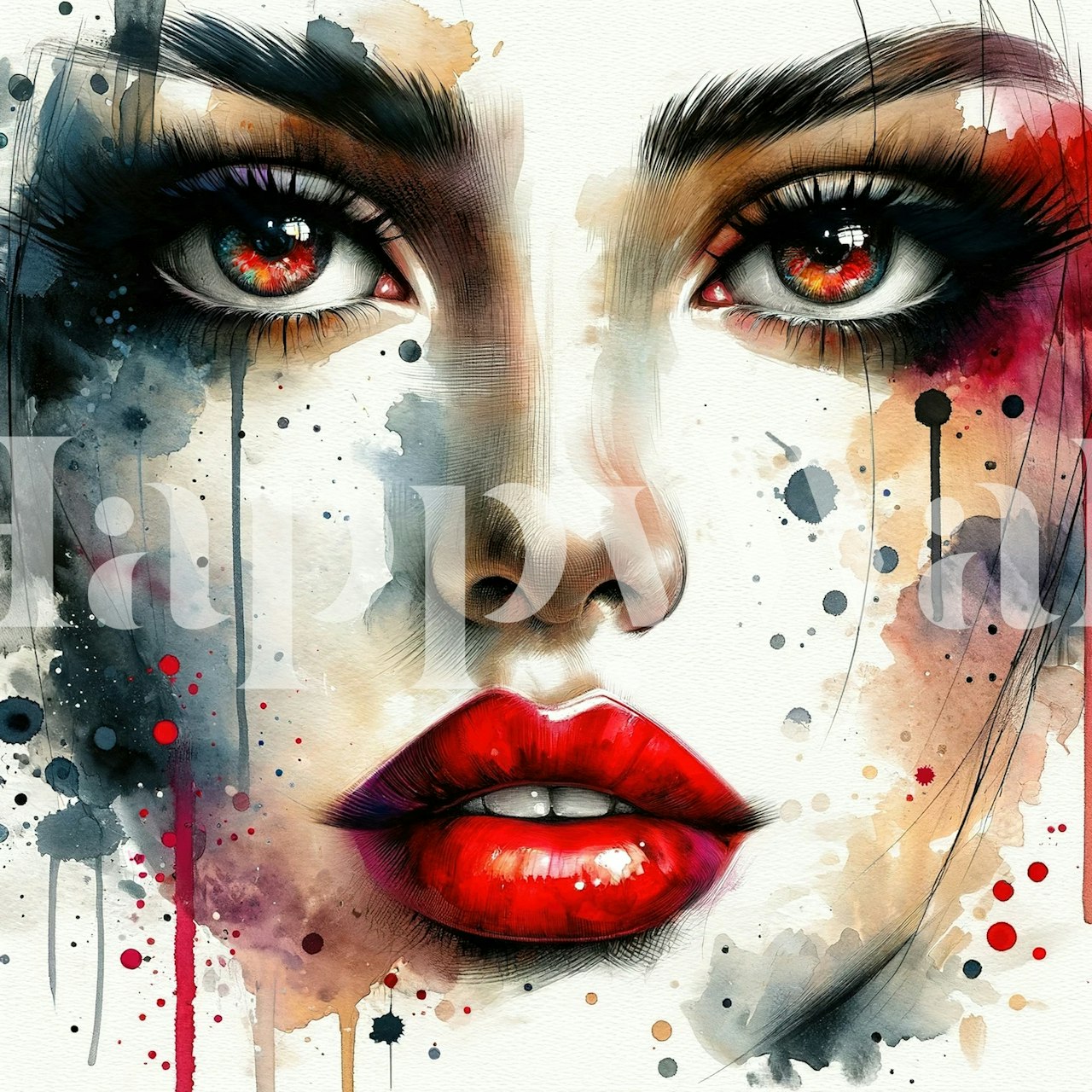 Diseño de papel pintado Close-up Woman Face