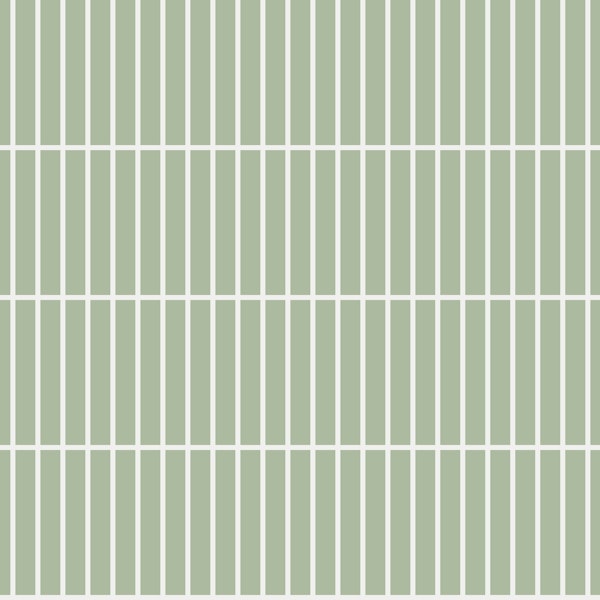 Simple Narrow Tiles - Sage Green and White