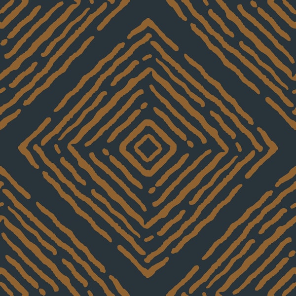 SML Boho Minimalist Modern Diamond Navy Ochre