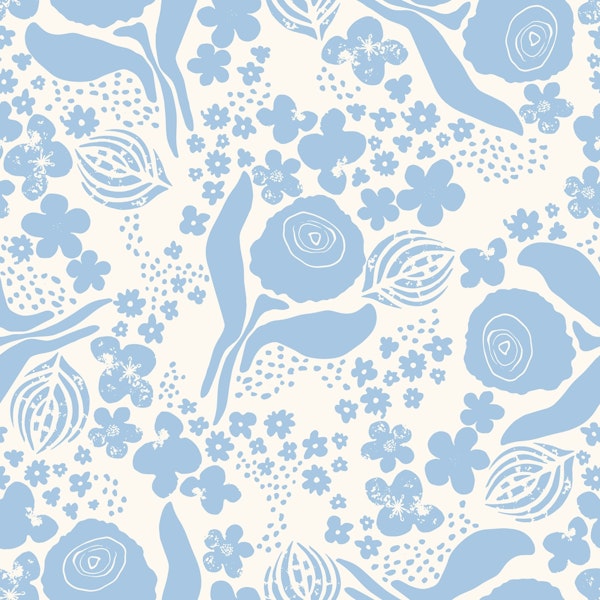 Soft Blue Floral Dance
