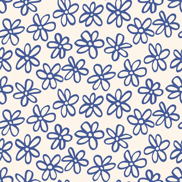 Sweet Floral Dark Blue