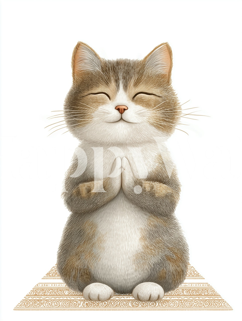 Meditative Cat wallpaper in a room