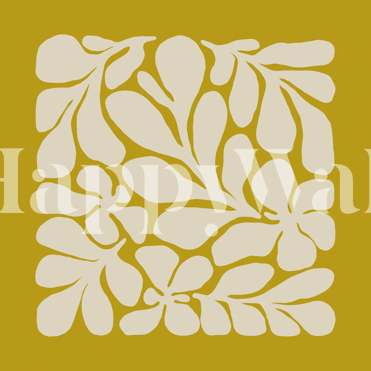 floral pattern in yellow and cream wallpaper