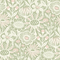 Emilys flower meadow - soft green ταπετσαρία