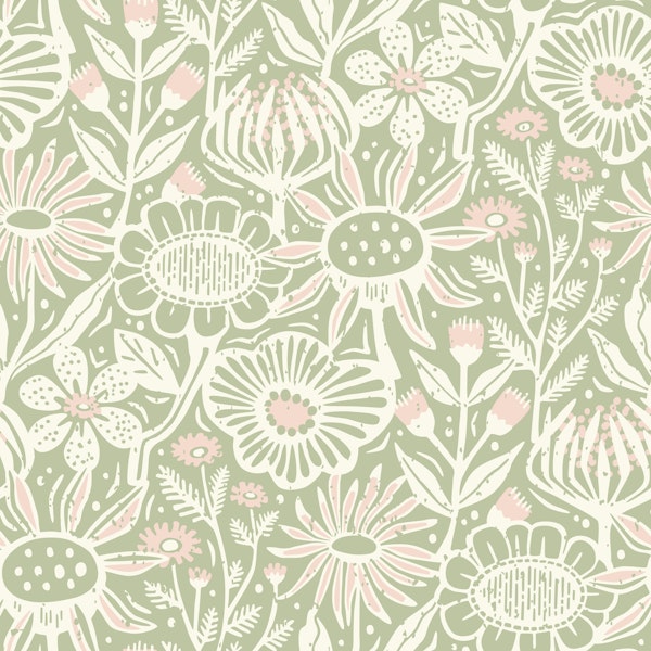 Emilys flower meadow - soft green