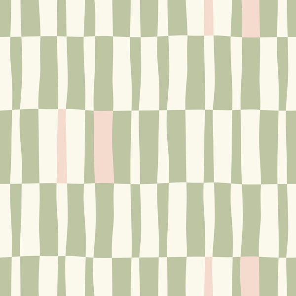 Checkered stripes - softgreen + pink