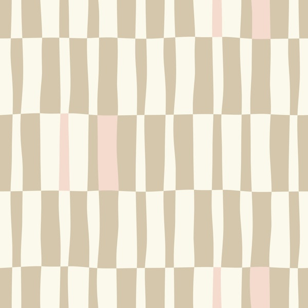 Checkered stripes - beige + pink