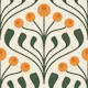 Elegant Berry Motif in Green Orange - L