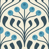 Elegant Berry Motif in Blue - S papiers peint