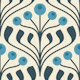 Elegant Berry Motif in Blue - S