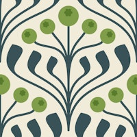 Elegant Berry Motif in Green - S papiers peint