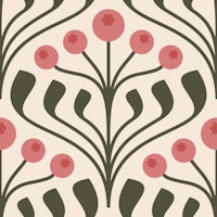 Elegant Berry Motif in Green - L papiers peint