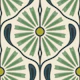 Retro Sunburst Charm in Green - L