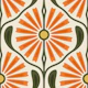 Retro Sunburst Charm in Orange - S