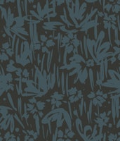 Abstract Garden Floral Black and Navy ταπετσαρία