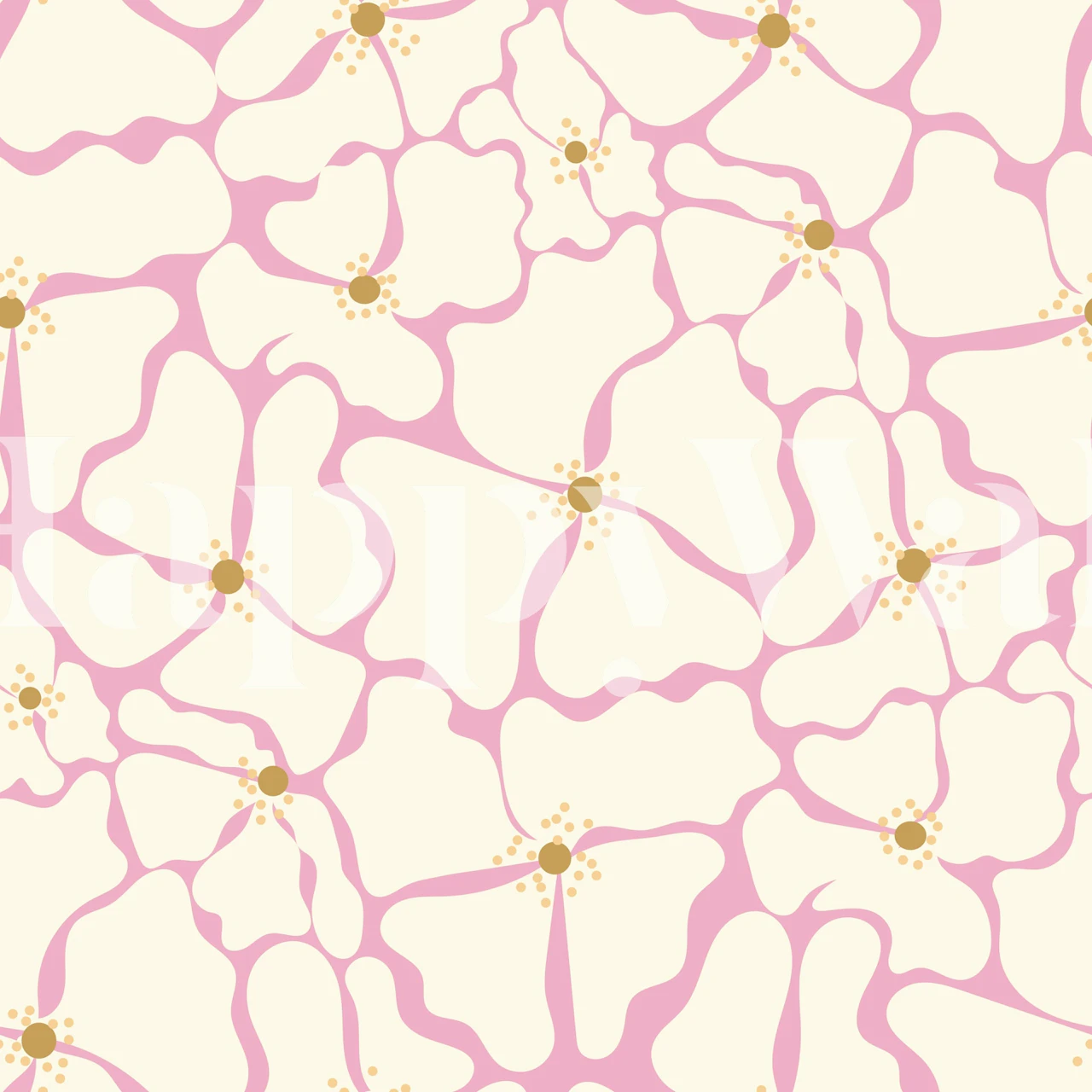 Pink Flora wallpaper design in a room