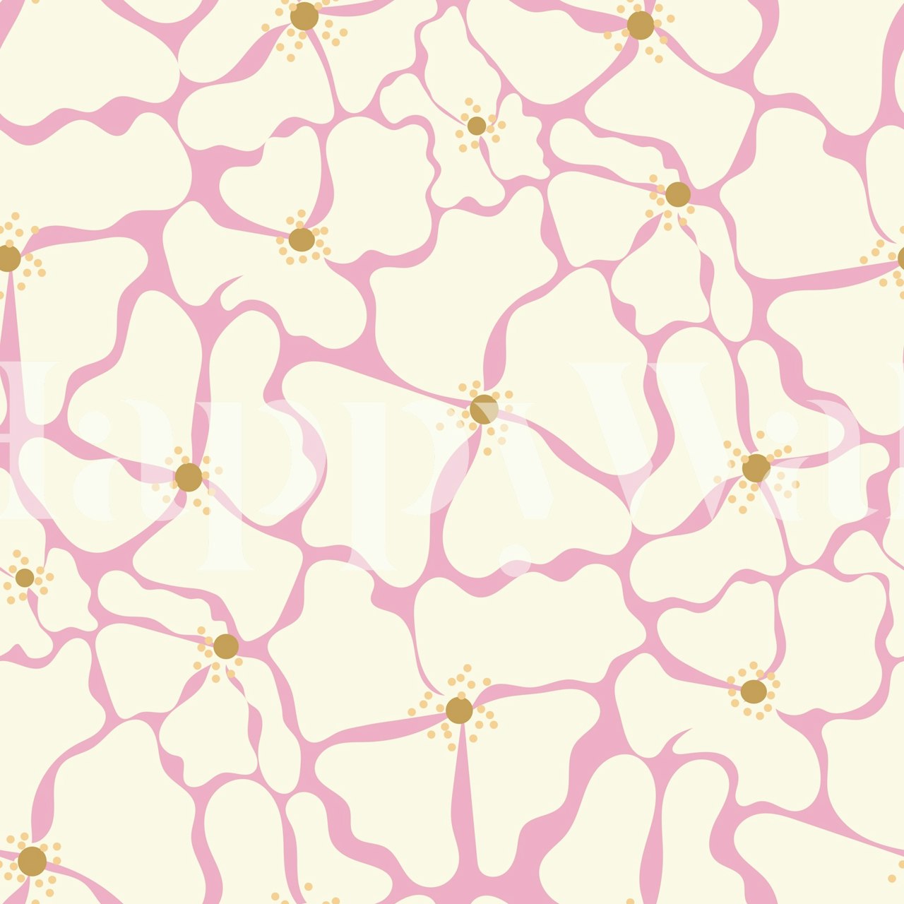 Dizajn wallpapera Pink Flora u prostoriji