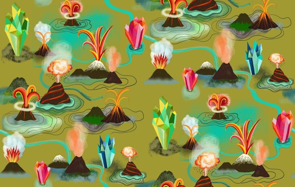 Volcanos and crystals