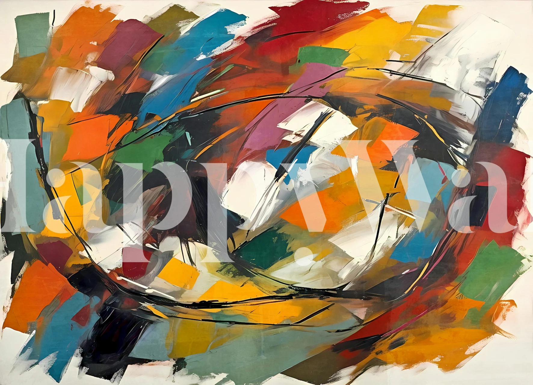 Colorful abstract brushstroke wallpaper in bright hues
