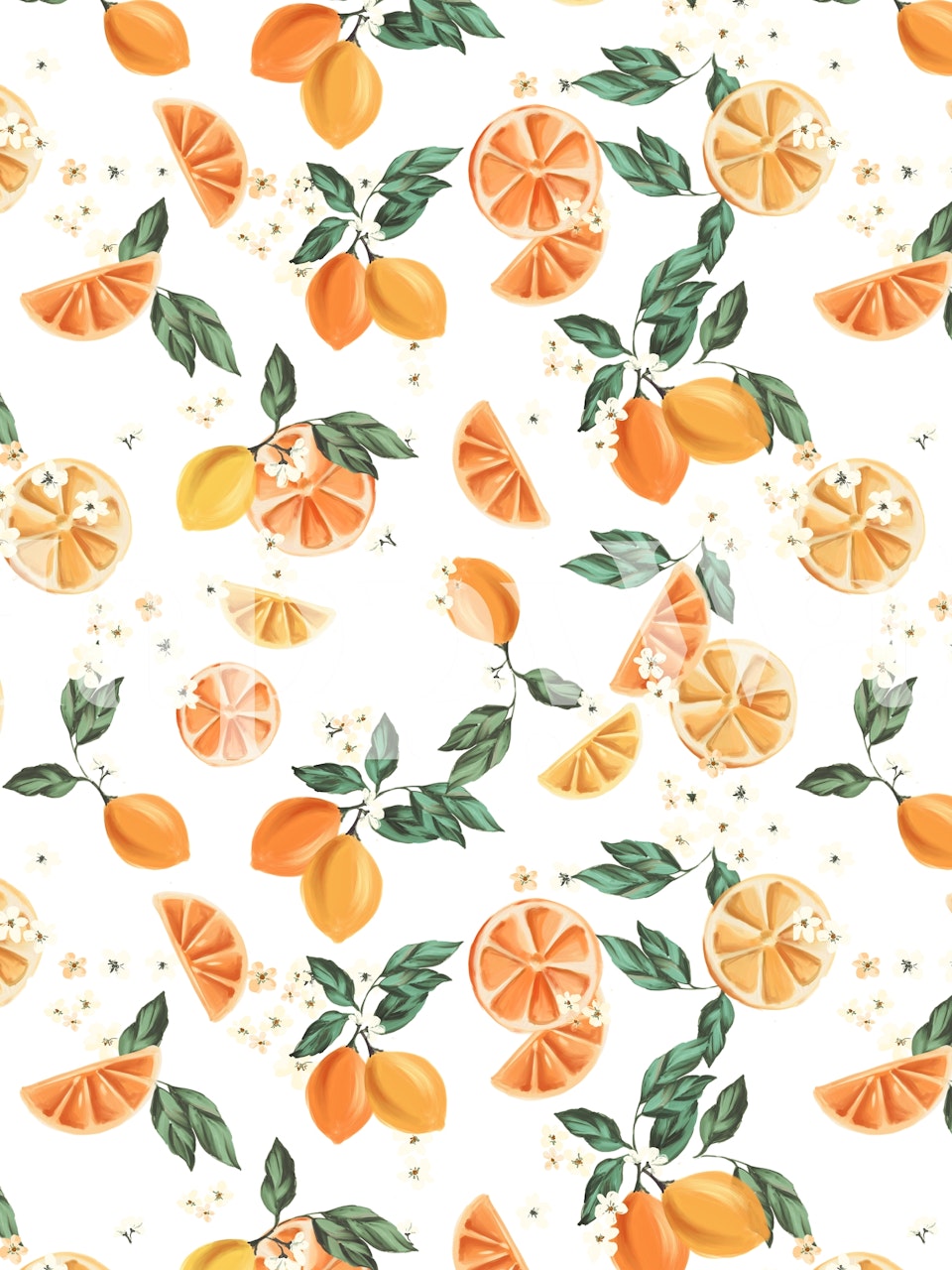 Lemon Crush 002 wallpaper displayed in a room