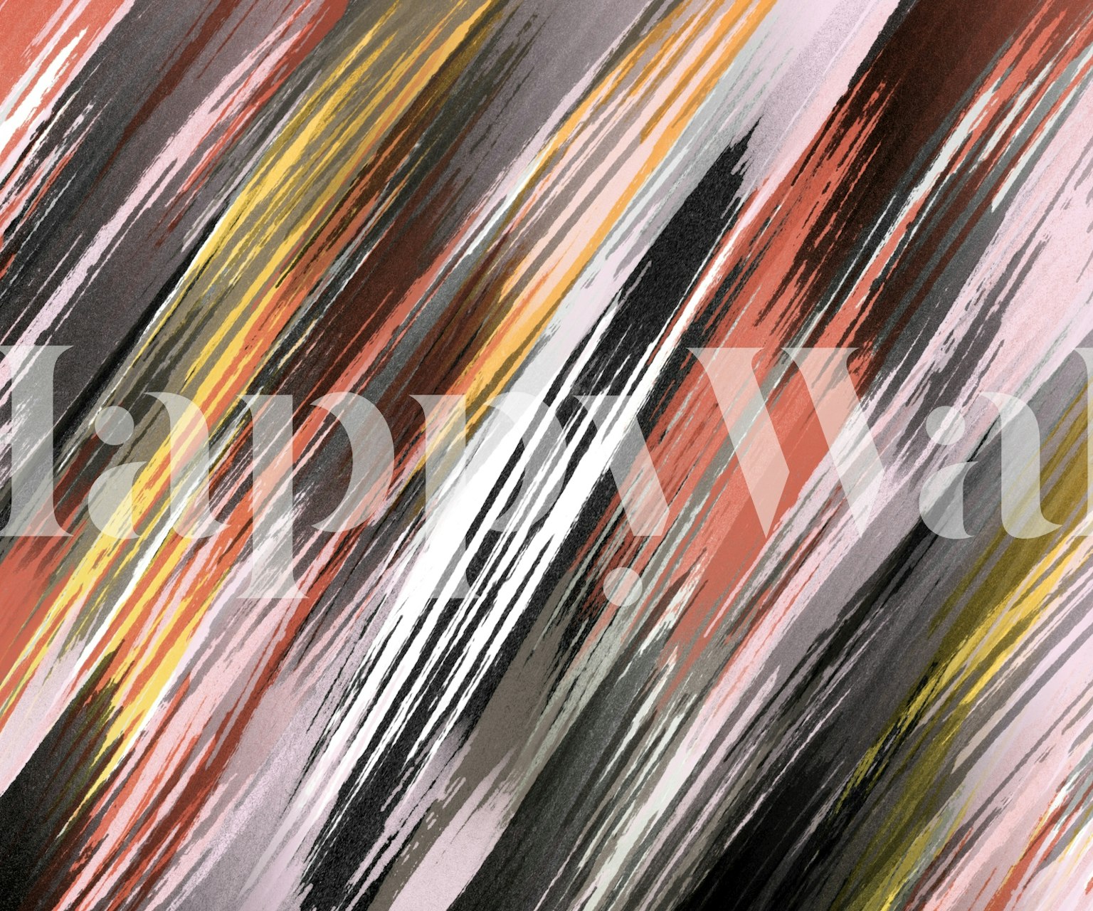 Colorful brush movement wallpaper in a room