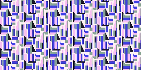 Color Block Geometric - Pink and Blue