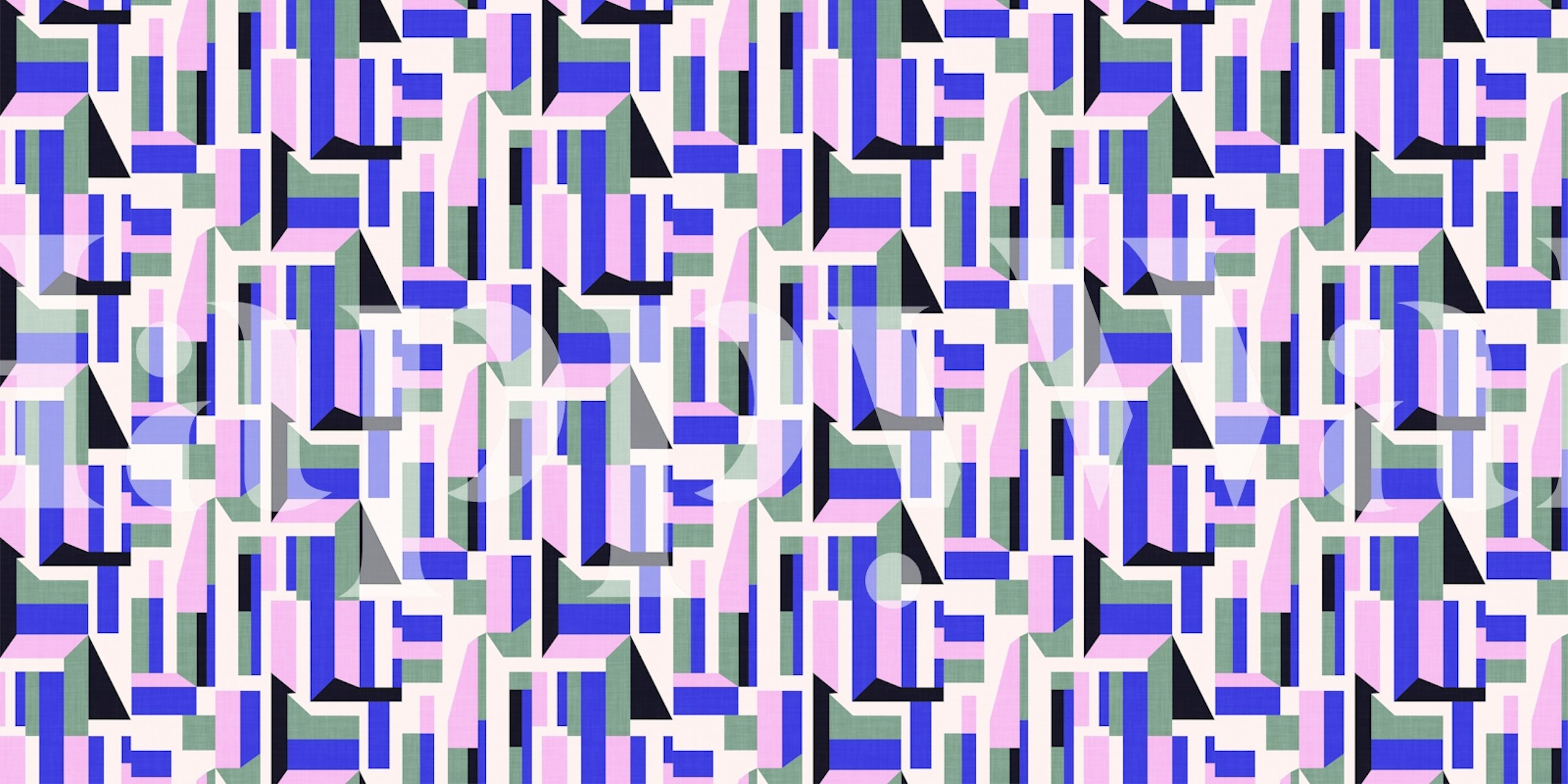 Color Block Geometric tapet i et moderne rum