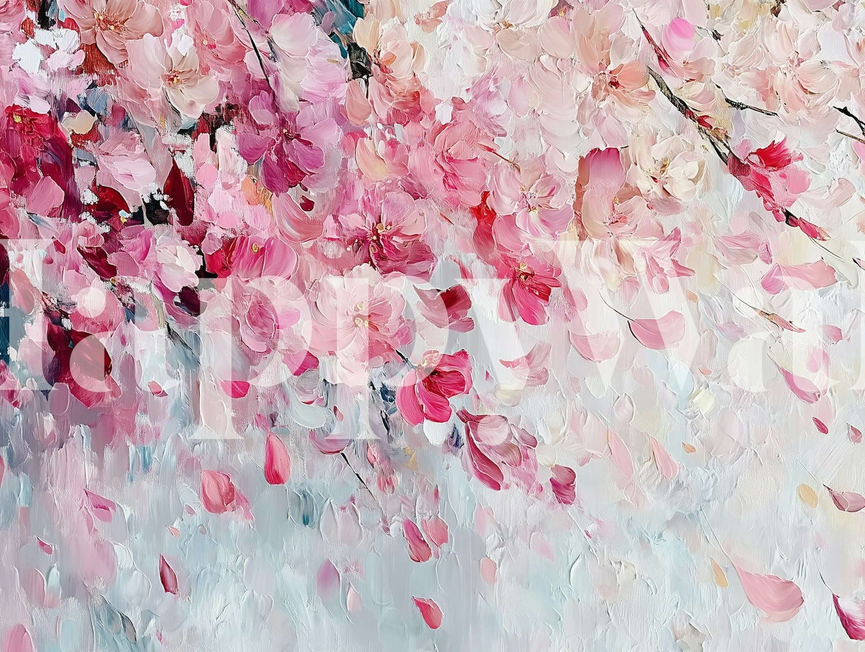 Behang Petals in the Wind Watercolor