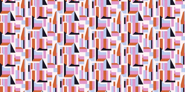Color Block Geometric - Pink and Tangerine
