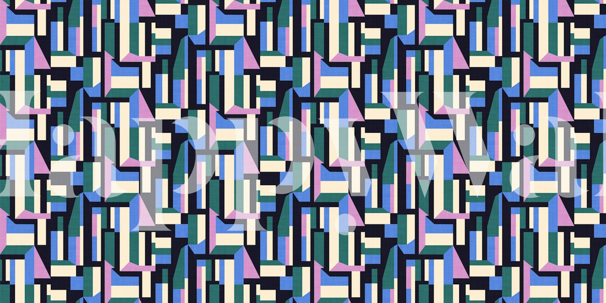 Color Block Geometric wallpaper in a room