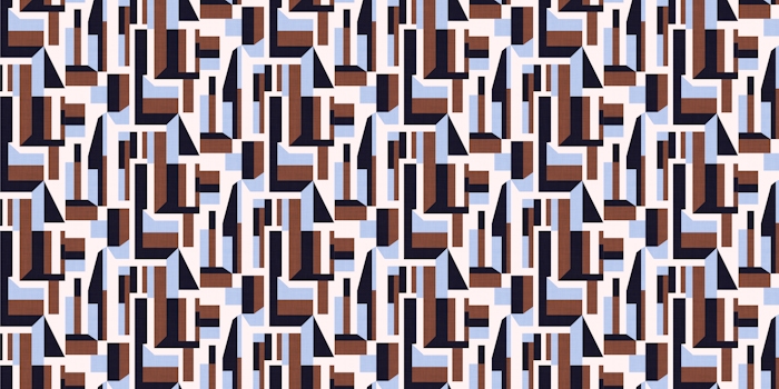 Color Block Geometric - Warm Brown and Blue