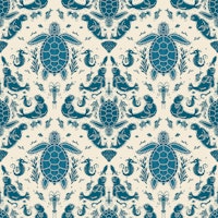 Oceanic Serenity with turtles behang