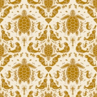 Ocean Critters Gold behang
