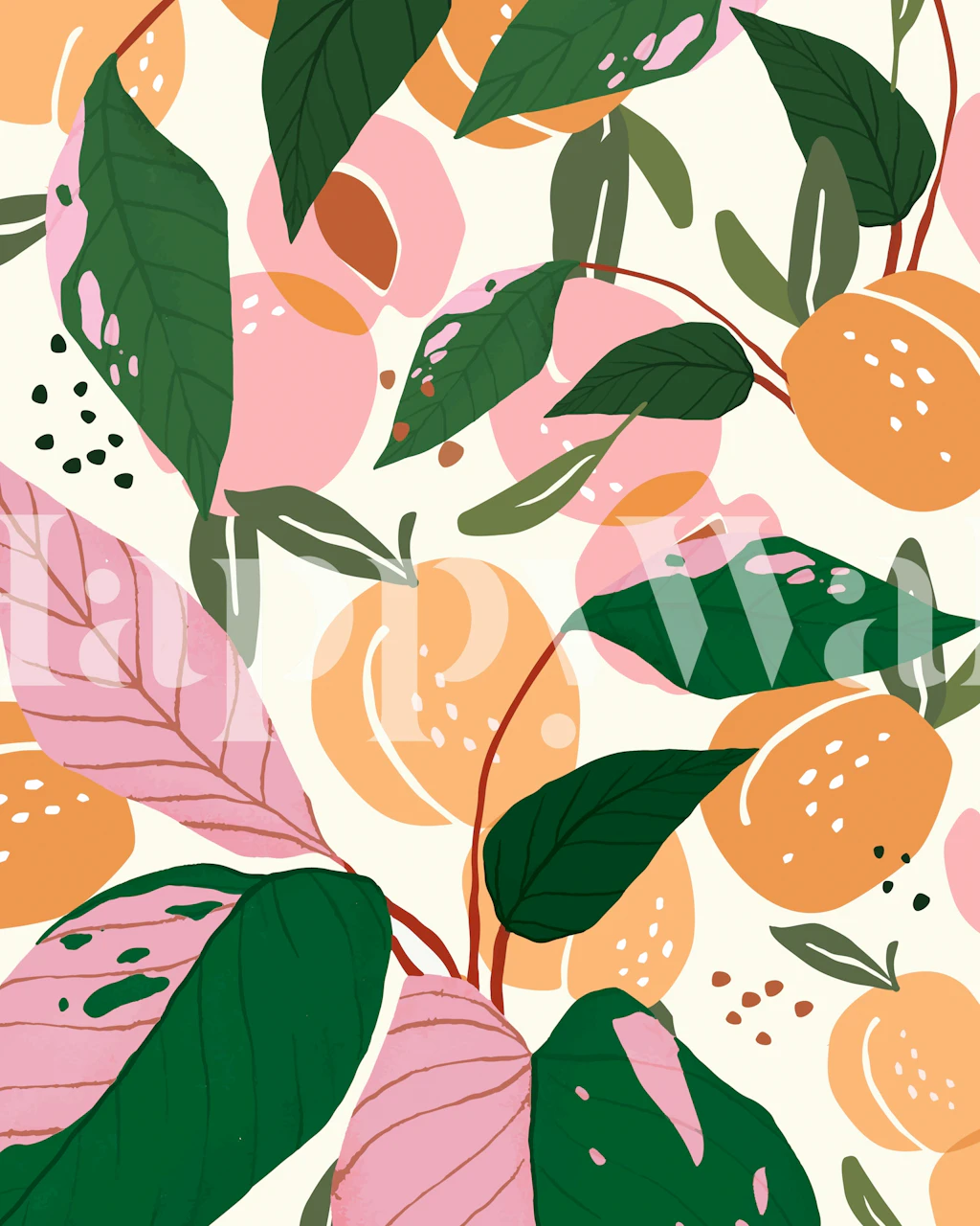 The Peach Garden Tapete in einem Zimmer