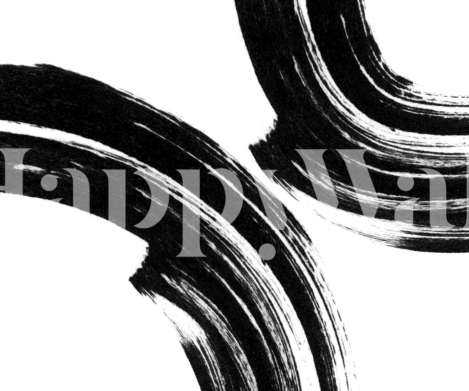 Bold black brush strokes on white background abstract wallpaper